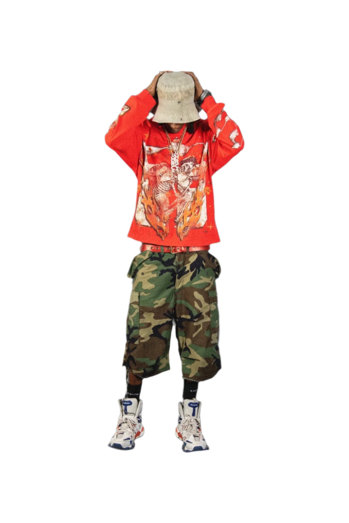 MGD DISTRESSED RED LONGSLEEVE