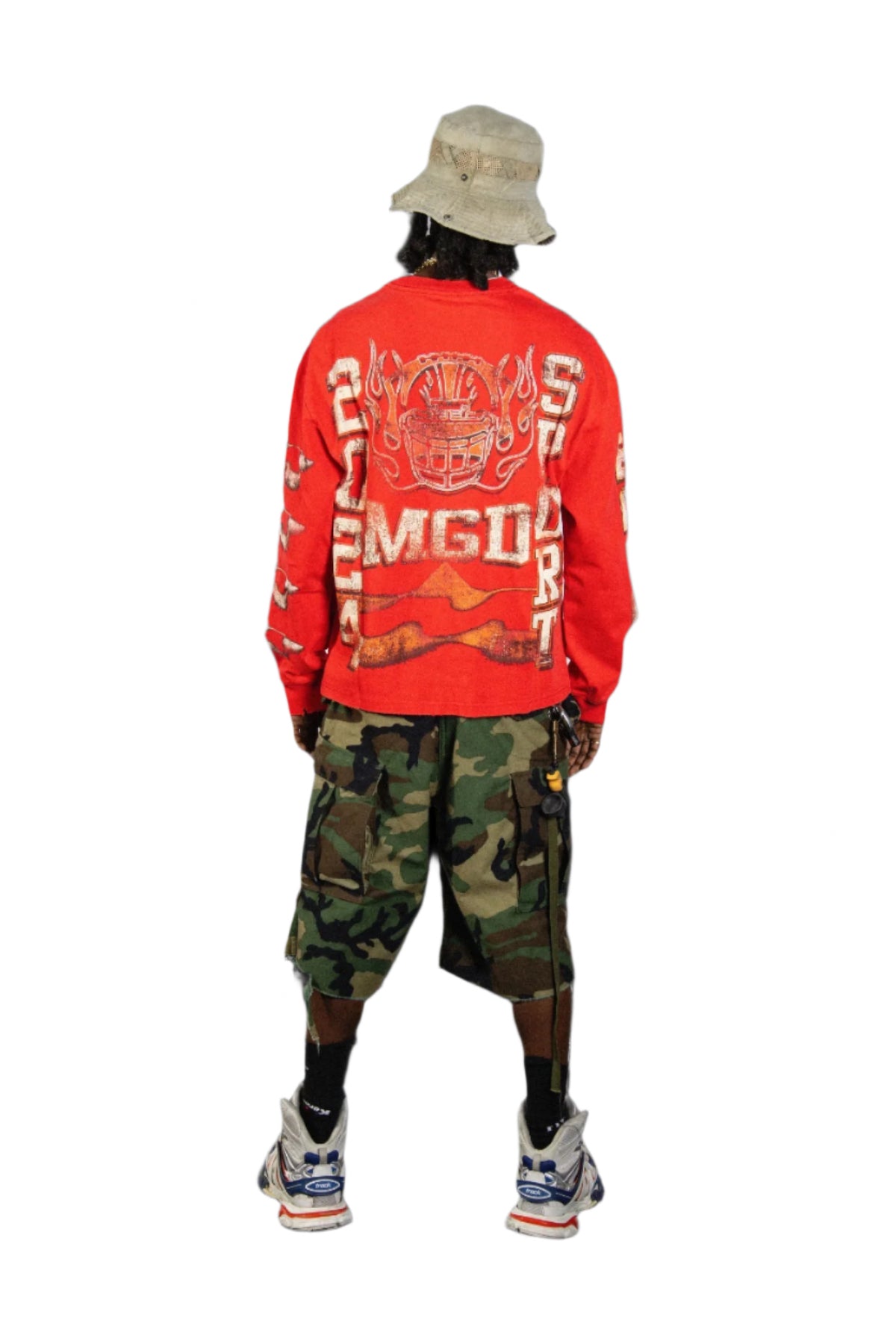 MGD DISTRESSED RED LONGSLEEVE