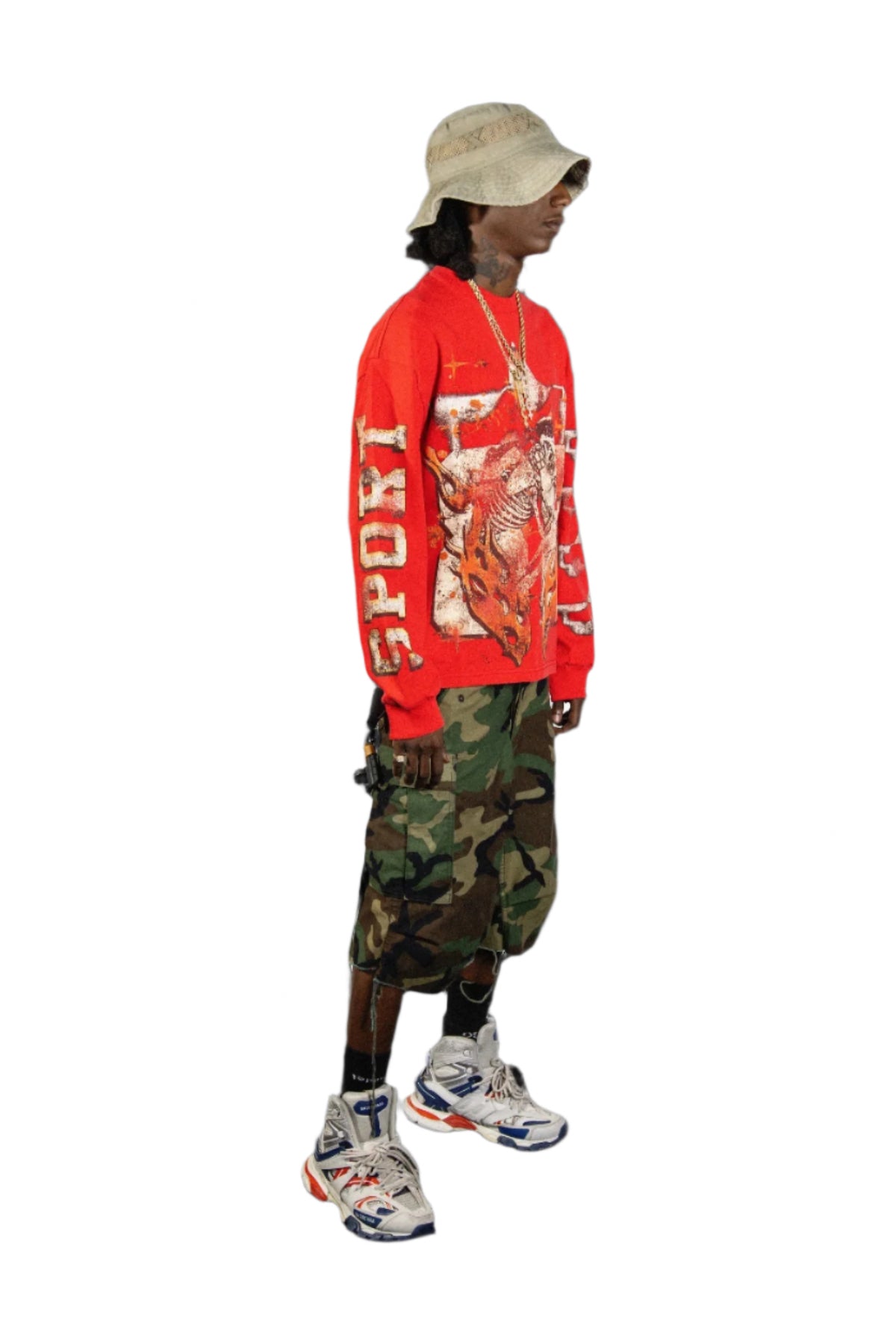 MGD DISTRESSED RED LONGSLEEVE